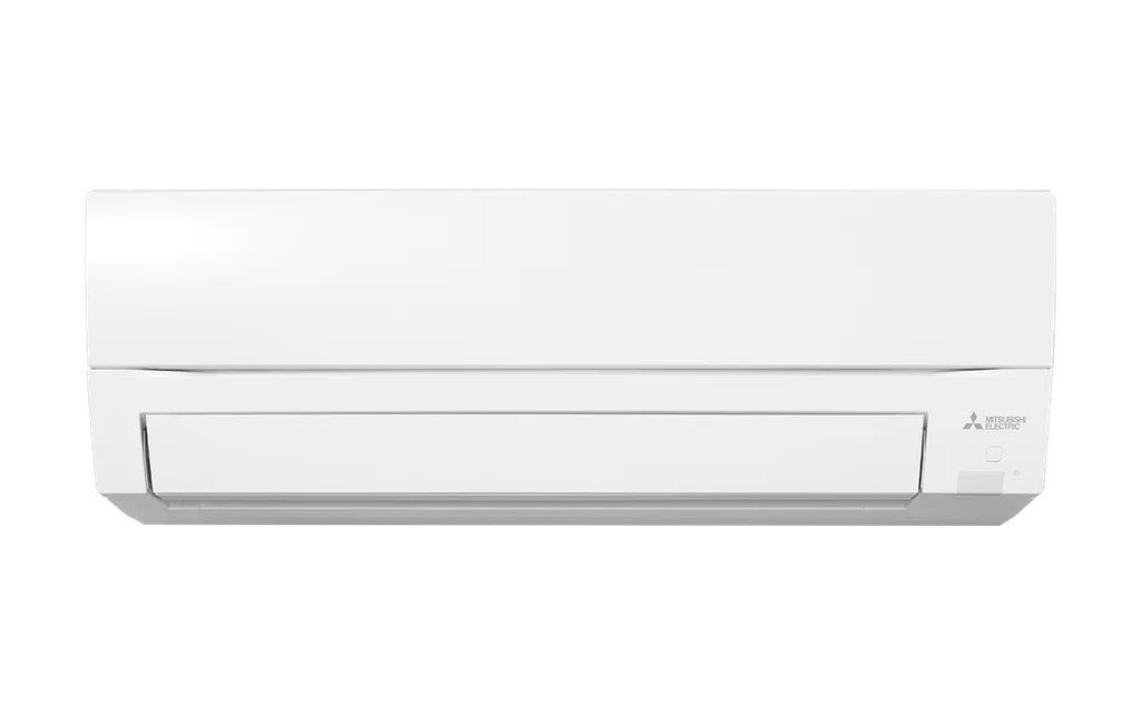 Mitsubishi Ninja luftvärmepump inomhusdel. Energieffektiv med miljövänligt R32-köldmedium.