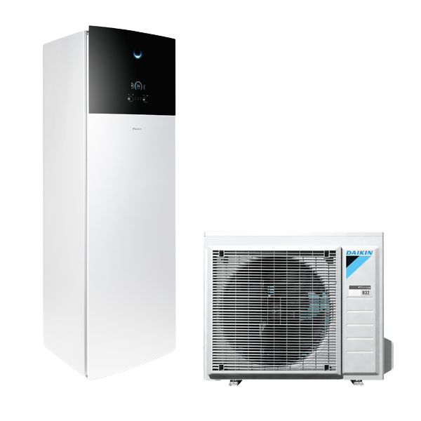Daikin Altherma LT med integrerad tank samt utomhusenhet.