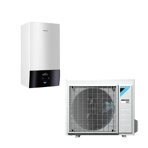 Daikin Altherma LT väggmonterad inomhusdel samt utomhusdel.