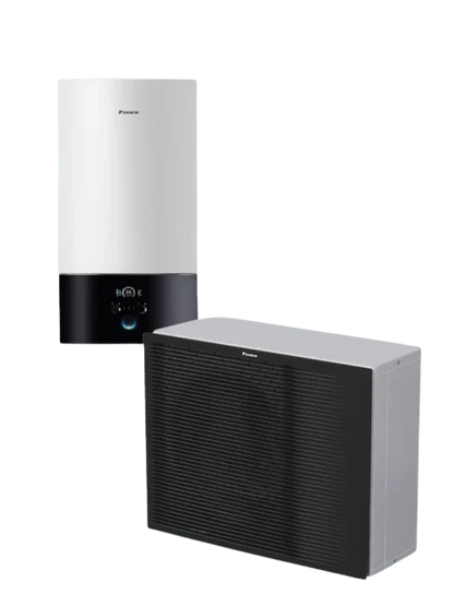 Daikin Altherma Top Grade R Väggmonterad utan integrerad tank med utomhusenhet.