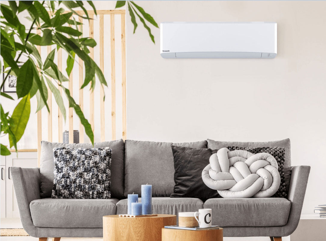 Panasonic NZ luftvärmepump inomhusenhet installation villa.